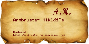 Armbruster Miklós névjegykártya